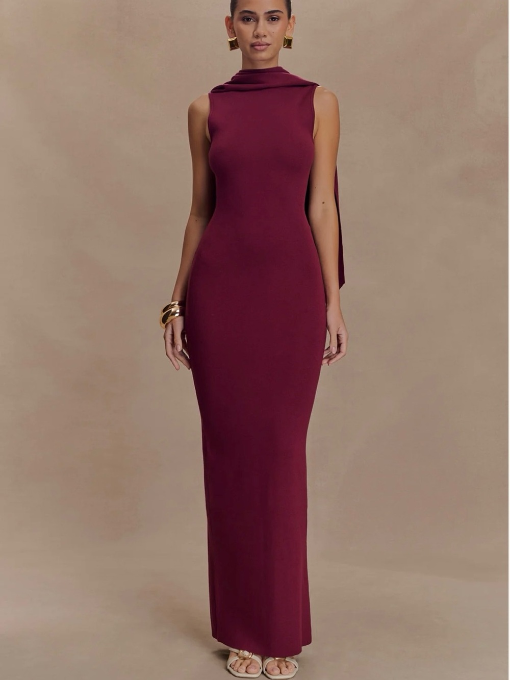 MESHKI Darby Knit Scarf Maxi Dress